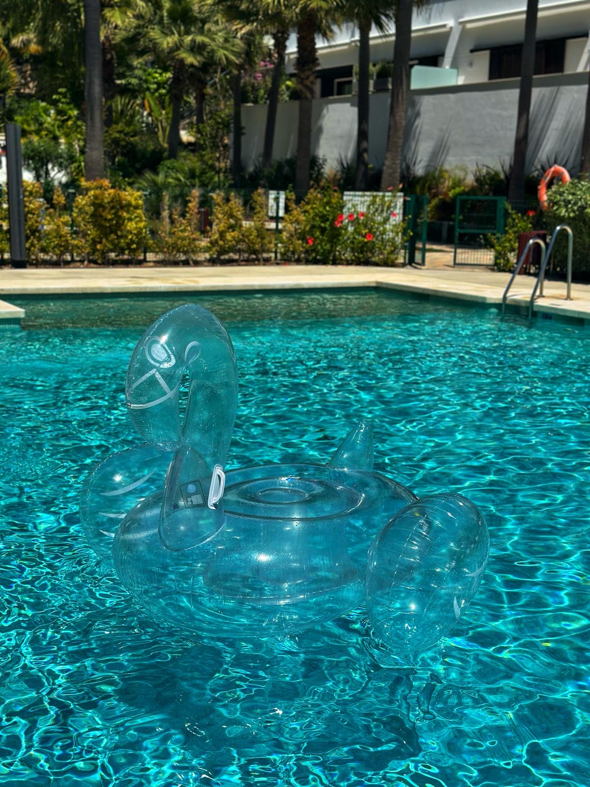 Luxe Ride-On Flamingo Clear - عوامة فلامينجو شفافه