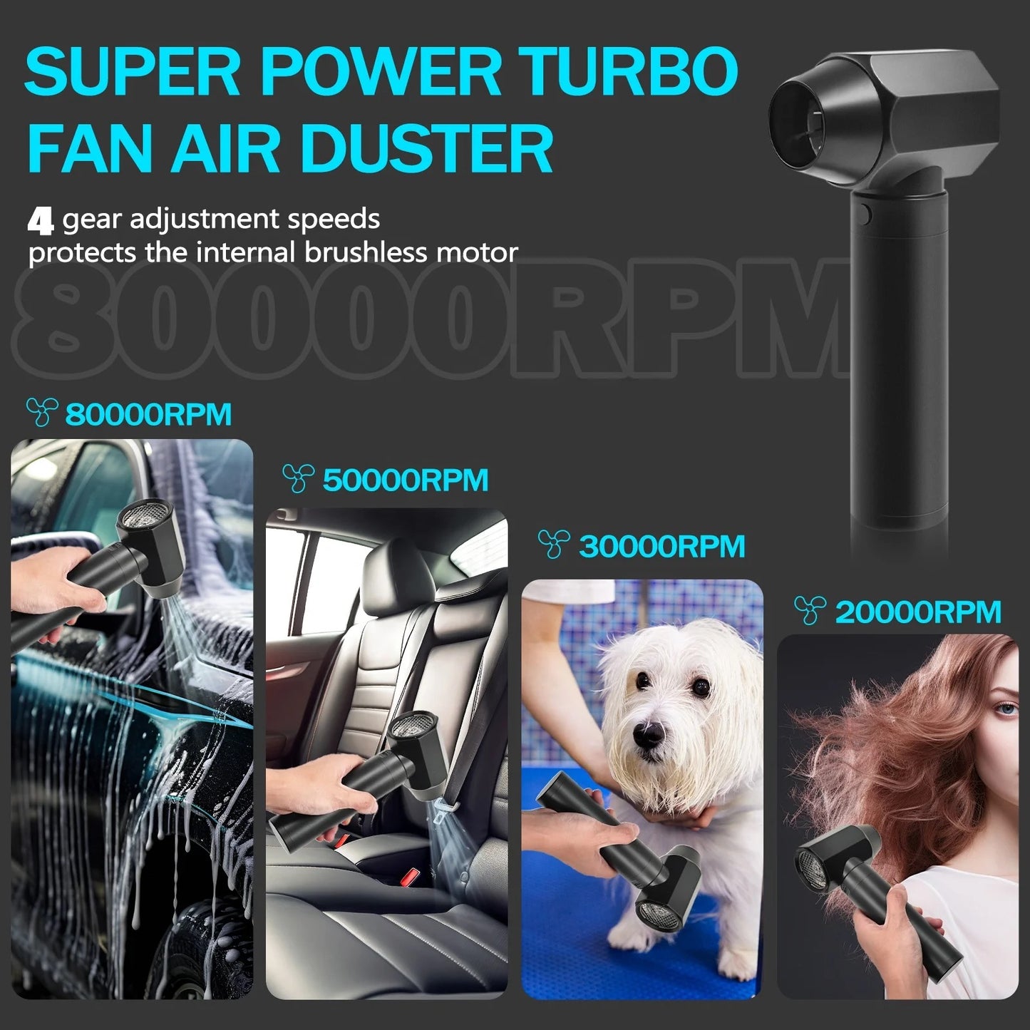 Mini jet turbo fan / air duster 80,000 RPM - مروحة جت تيربو