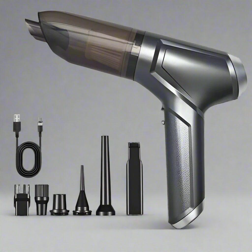 Cordless Car Vacuum – 18000PA | 32 Min | 9-in-1 Kit مكنسة سيارة 3 في 1 | 32 دقيقة تشغيل | 9 ملحقات