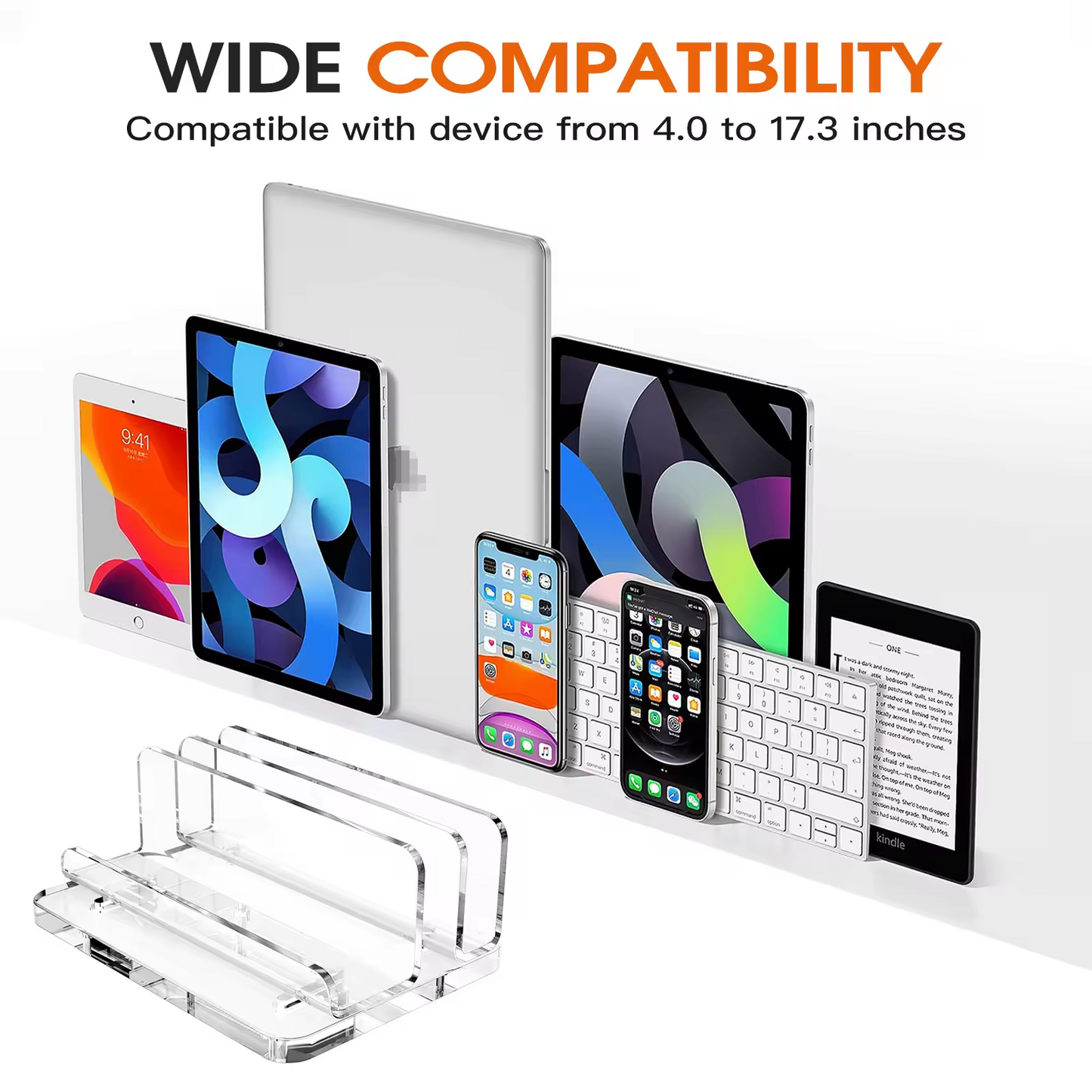 Sleek Laptop Stand: Keyboard Storage, Phone Holder - حامل للابتوب و للهاتف - تصميم ثلاثي الطبقات
