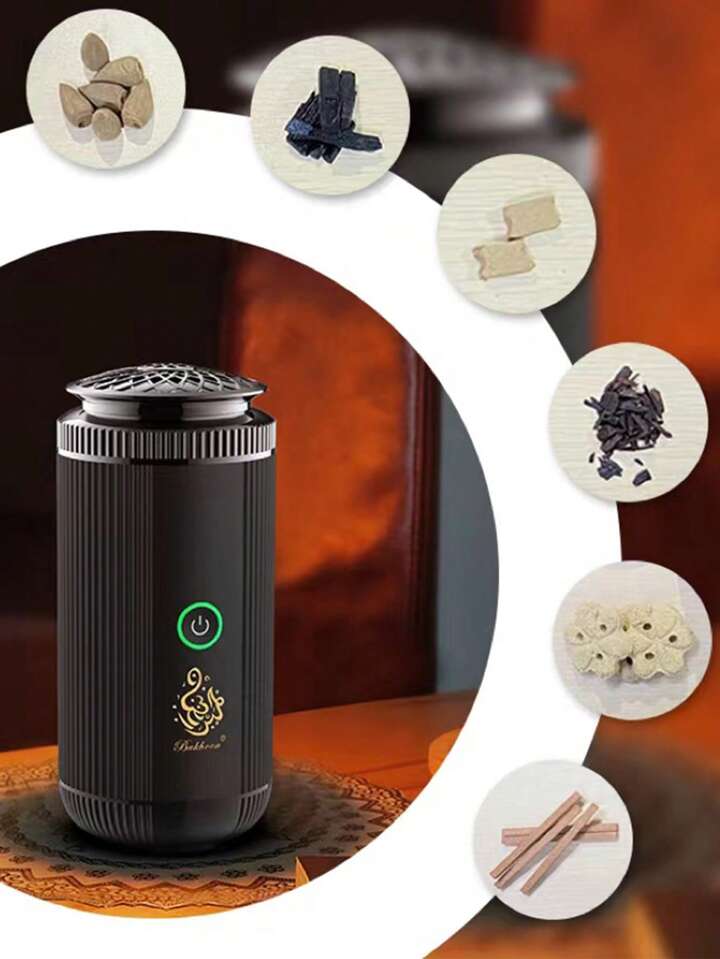 Stainless Smart Portable Bukhoor Chargeable Burner - مبخرة الكترونية ذكية قابلة للشحن