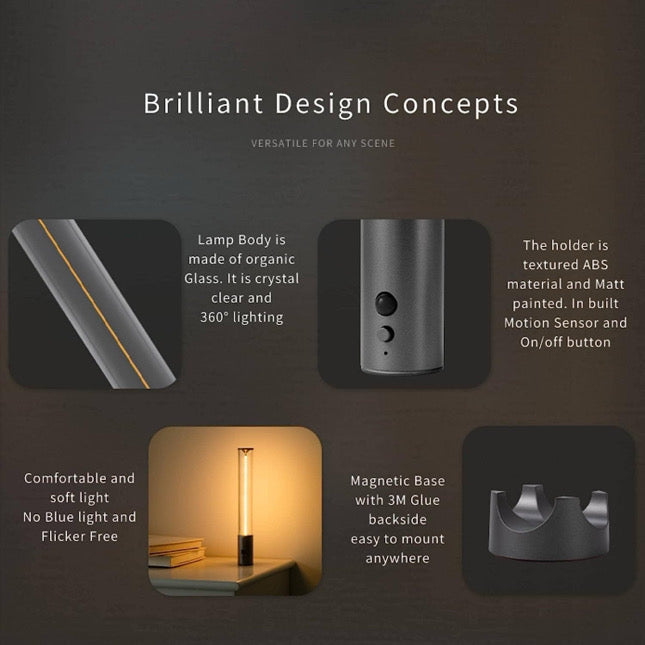 Portable Magnetic Wall Light with Body Sensor - ضوء حائط مغناطيسي محمول قابل لإعادة الشحن مع مستشعر للجسم