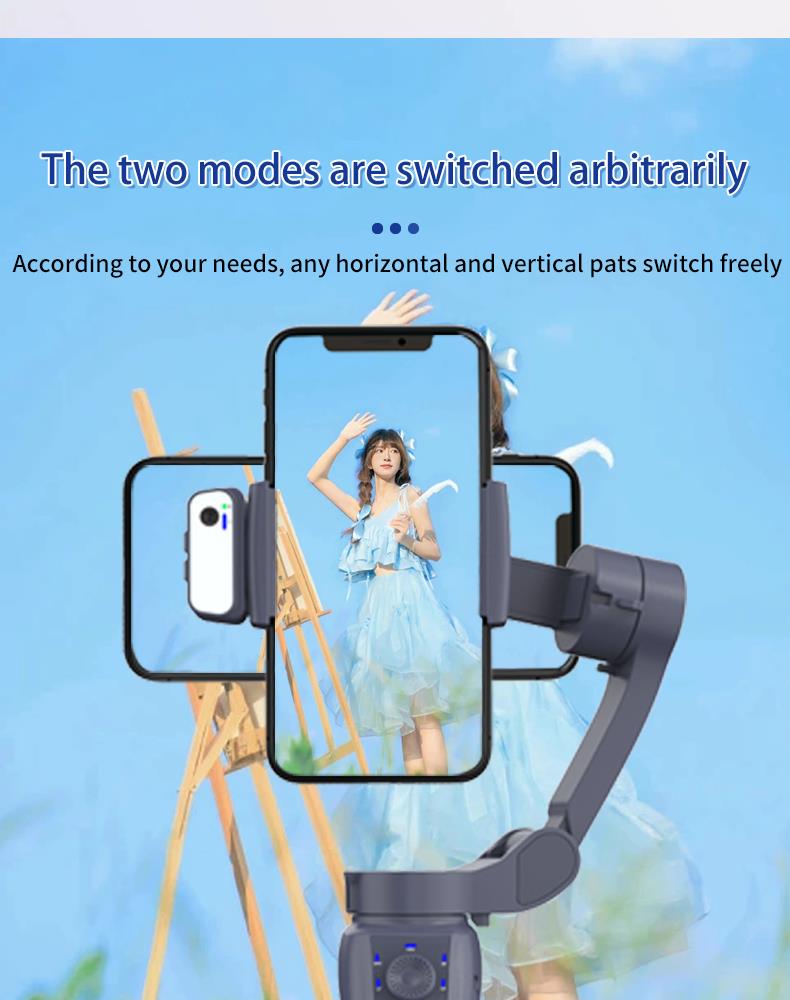 Professional Gimbal Stabilizer: Featuring Gesture Control & Integrated LED - مثبت الكاميرا المحمول: مع التصوير بالإيماءات ومصباح