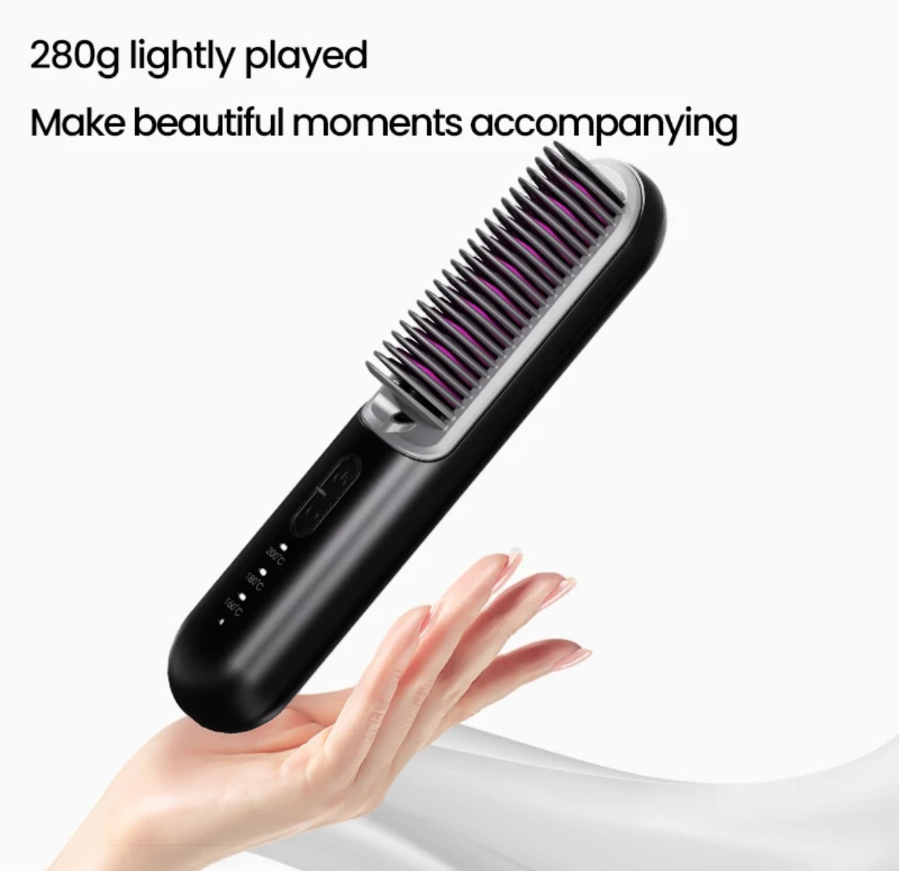Portable cordless Hair Straightener Brush - فرشاة شعر ذكية تعمل بالشحن بتقنية الايونات