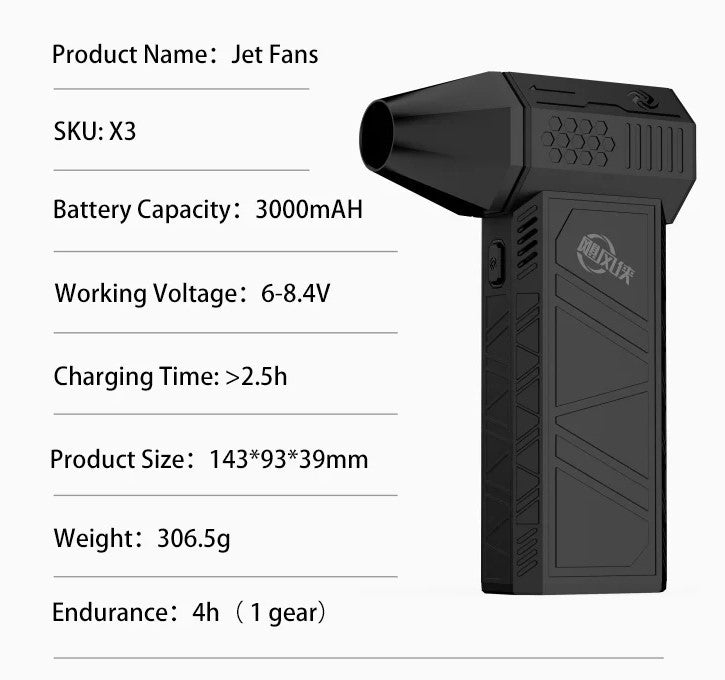 Turbocharged Jet Fan: Brushless, 130,000RPM - مروحة جت تيربو قابلة للشحن