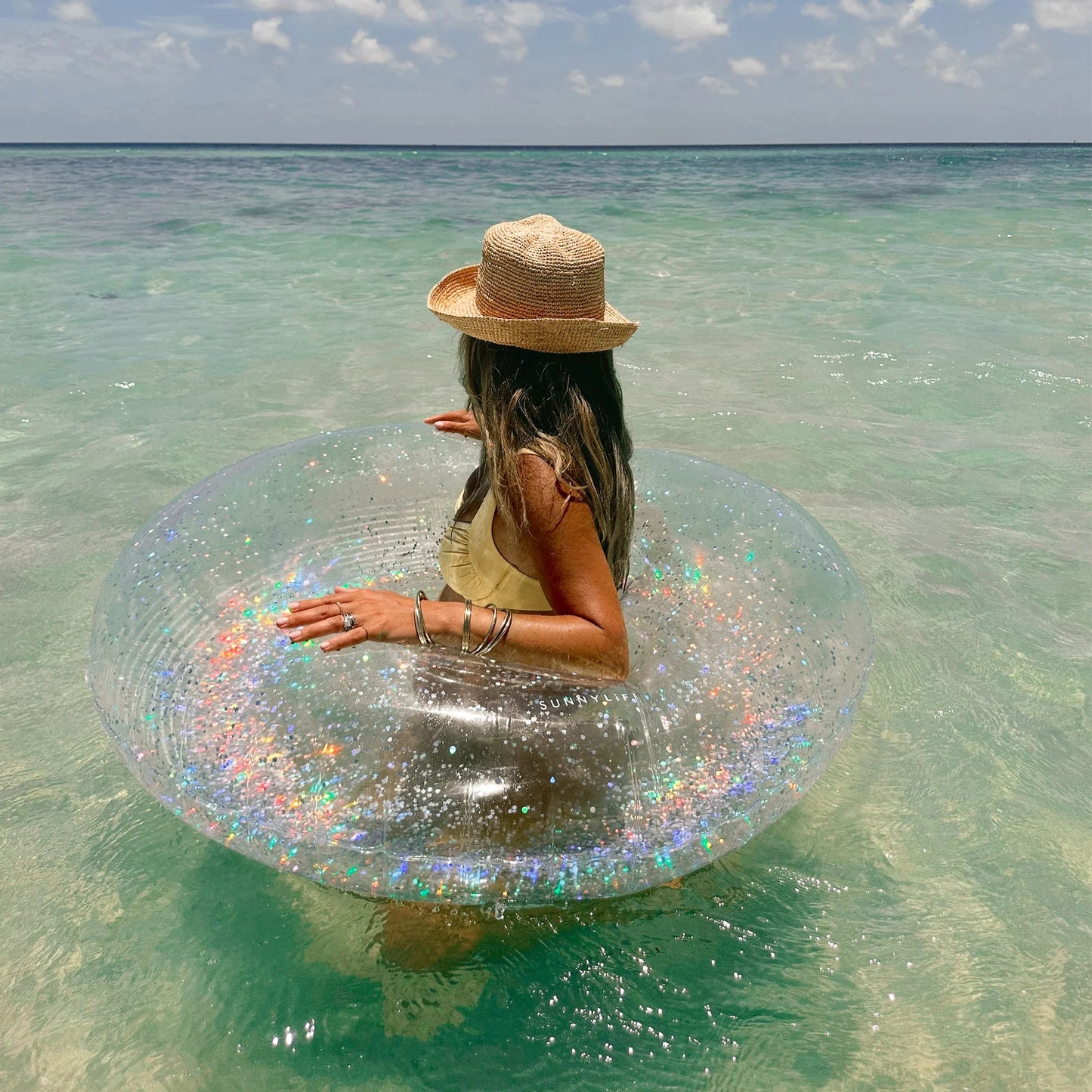 Pool Ring Glitter - عوامة مسبح جليتر شفاف