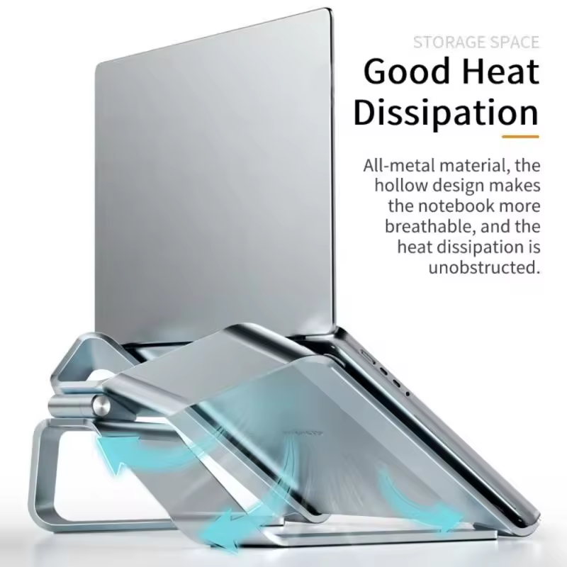 Metal Notebook Stand: Ergonomic, Adjustable Angle - حامل اللابتوب المعدني