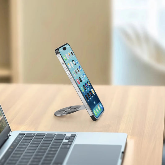 Folding dual magnetic phone stand for iPhone - حامل هاتف مزدوج قابل للطي بمغناطيس