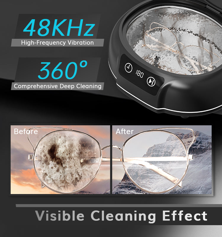 Ultrasonic Jewelry Cleaner – 700ml, 48KHz - جهاز تنظيف بالموجات فوق الصوتية