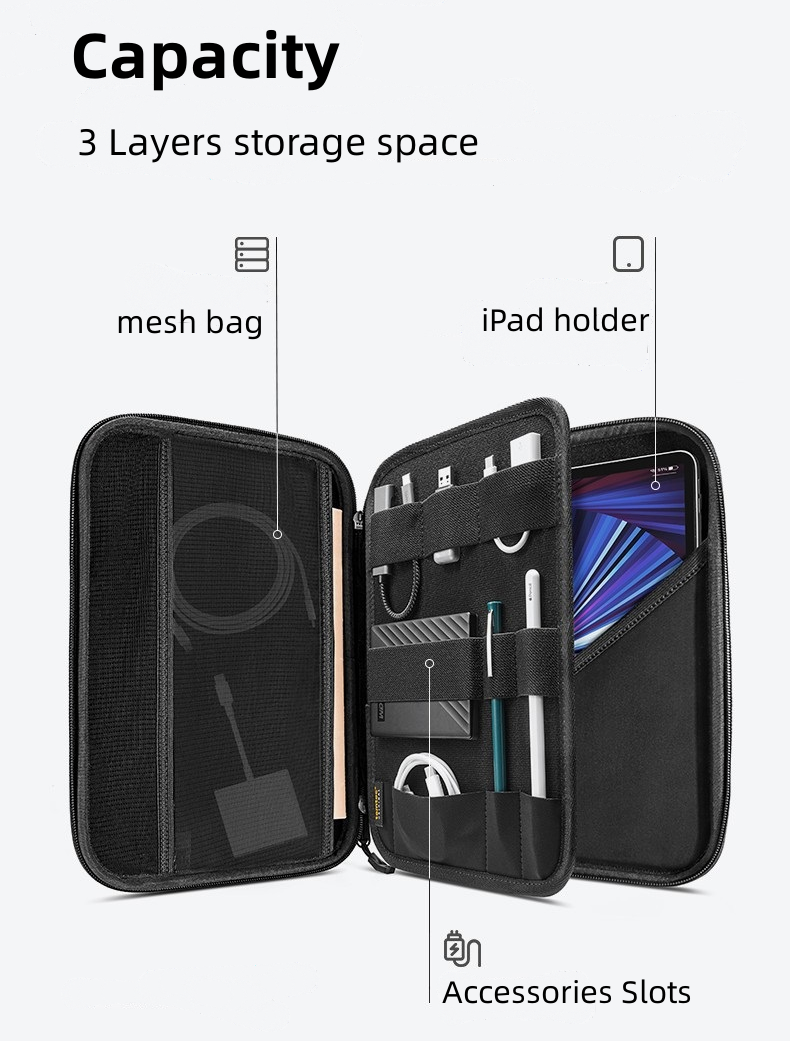 Hard Shell Case for iPad Pro 11 -  حقيبة تخزين محمولة أنيقة لآيباد برو 11