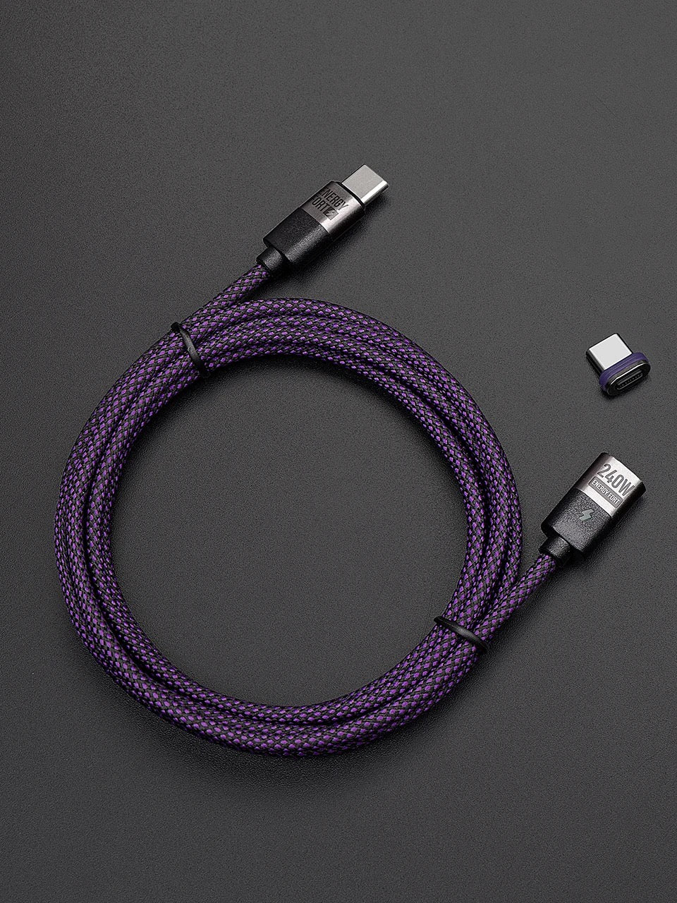 240W Fast Charging Magnetic Data Cable - 3-in-1 Nylon Braided - كابل بيانات مغناطيسي للشحن السريع 240 واط - 3 في 1 مضفر من النايلون