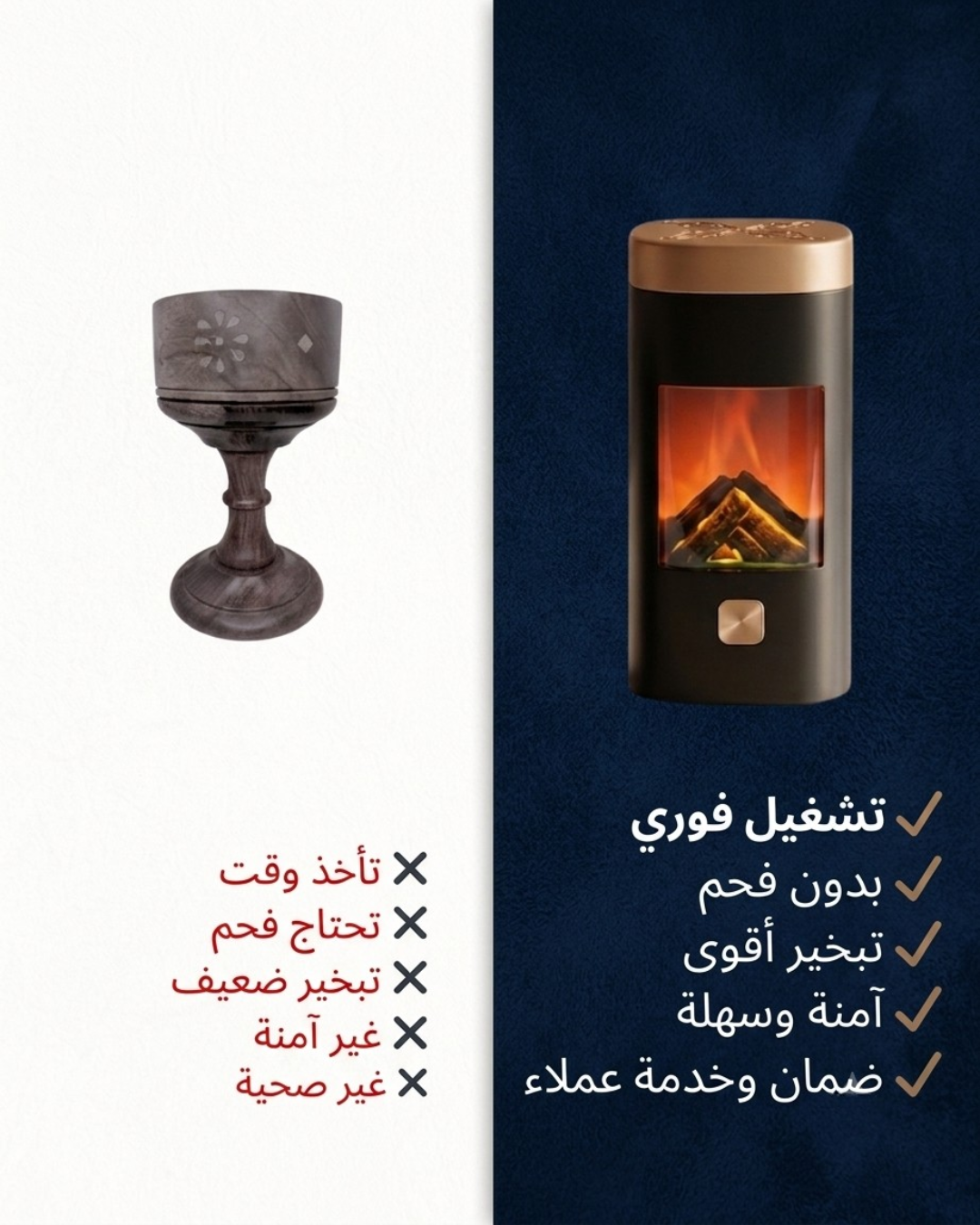 Electric Incense Burner, No Charcoal - مبخرة بخور إلكترونية بدون فحم