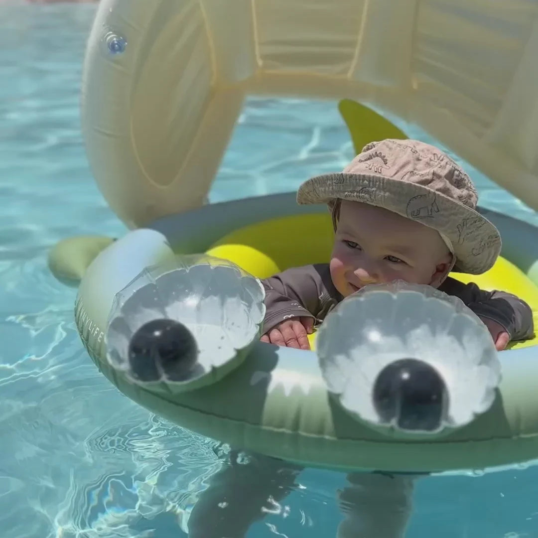 Baby Float Shark Tribe Khaki - عوامة اطفال مع مظله