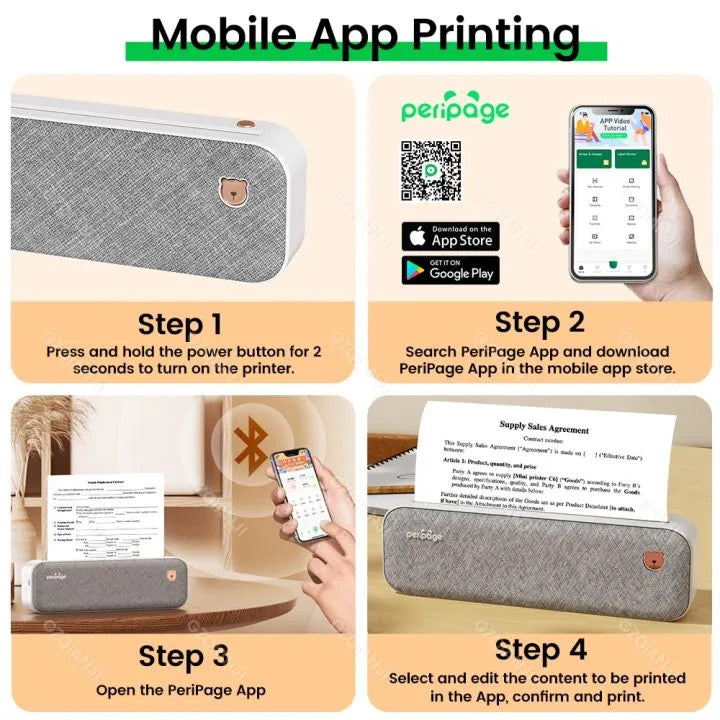 Portable A4 printer - طابعة حرارية متنقلة تعمل بالشحن