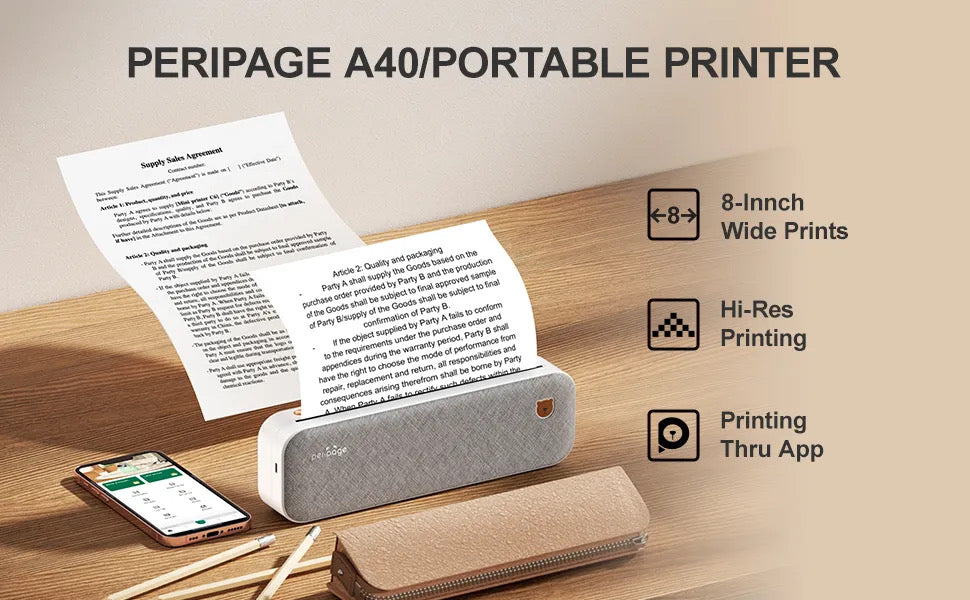 Portable A4 printer - طابعة حرارية متنقلة تعمل بالشحن