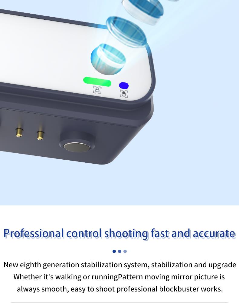 Professional Gimbal Stabilizer: Featuring Gesture Control & Integrated LED - مثبت الكاميرا المحمول: مع التصوير بالإيماءات ومصباح