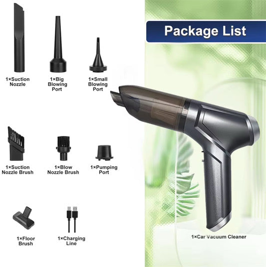 Premium 3-in-1 Cordless Car Vacuum Cleaner – 18000PA Suction | 31 Min Runtime | 9-in-1 Accessory Kit - مكنسة سيارة لاسلكية 3 في 1 – شفط 18000 باسكال | تشغيل 31 دقيقة | طقم ملحقات 9 في 1