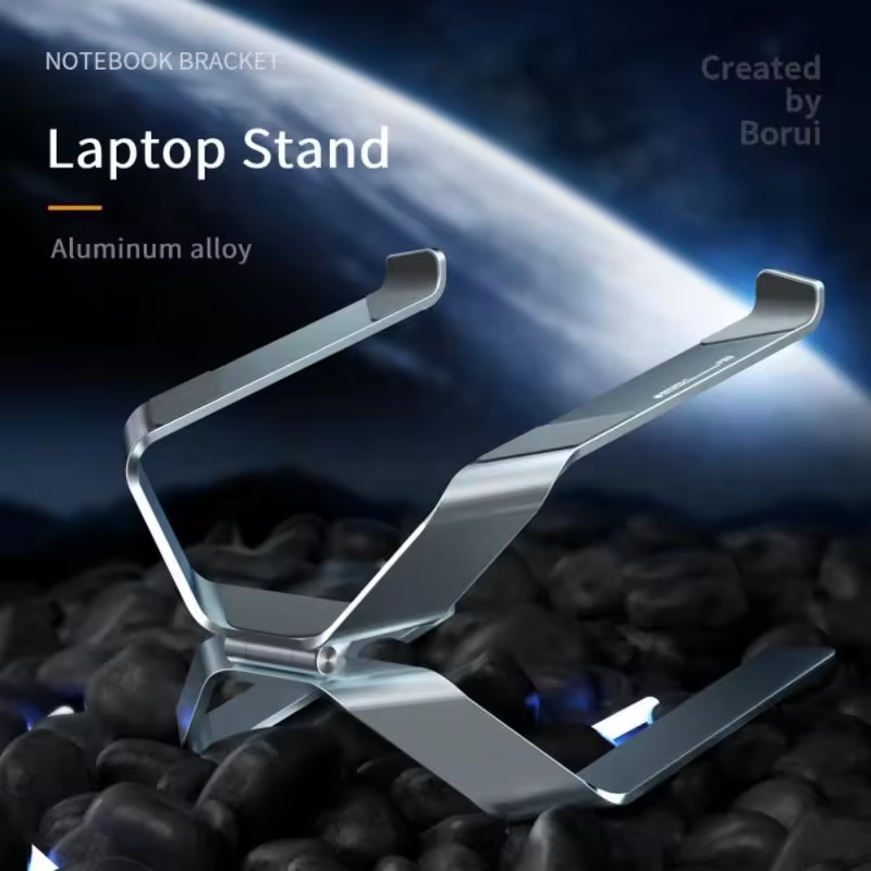Metal Notebook Stand: Ergonomic, Adjustable Angle - حامل اللابتوب المعدني