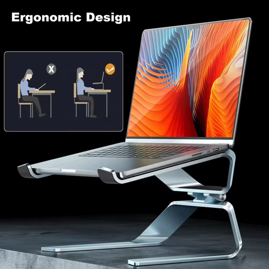Metal Notebook Stand: Ergonomic, Adjustable Angle - حامل اللابتوب المعدني